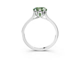 White gold Fancy Green Round Cut Diamond Solitaire Ring with Flower Prong Setting and Classic Band_35