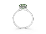 White gold Fancy Green Round Cut Diamond Solitaire Ring with Flower Prong Setting and Classic Band_47