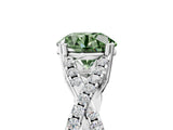 White gold Fancy Green Round Cut Diamond Solitaire Ring with Four-Prong Setting and Twisted Pavé Band_39