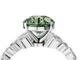 White gold Fancy Green Round Cut Diamond Solitaire Ring with Side Stones and Four-Prong Setting_65
