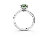 White gold Fancy Green Round Cut Diamond Solitaire Ring with Six-Prong Setting and Classic Band_298