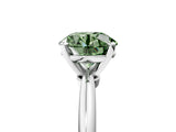 White gold Fancy Green Round Cut Diamond Solitaire Ring with Six-Prong Setting and Classic Band_300