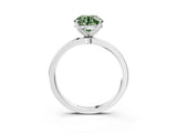 White gold Fancy Green Round Cut Diamond Solitaire Ring with Thin Band and Prong Setting_29
