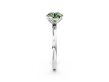 White gold Fancy Green Round Cut Diamond Solitaire Ring with Thin Band and Prong Setting_34