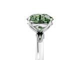 White gold Fancy Green Round Cut Diamond Solitaire Ring with Thin Band and Prong Setting_37