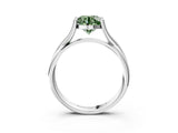 White gold Fancy Green Round Cut Diamond Solitaire Twist Band Prong Setting Ring_82