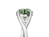 White gold Fancy Green Round Cut Diamond Solitaire Twist Band Prong Setting Ring_84