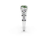 White gold Fancy Green Round Cut Diamond Three-Stone Ring with Channel Set Band and Four-Prong Setting_63