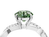 White gold Fancy Green Round  Cut Diamond Twisted Band with Pavé Setting and Four-Prong Setting_24
