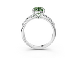 White gold Fancy Green Round  Cut Diamond Vine Band with Four-Prong Setting_74