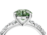 White gold Fancy Green Round  Cut Diamond Vine Band with Four-Prong Setting_75