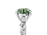 White gold Fancy Green Round  Cut Diamond Vine Band with Four-Prong Setting_76