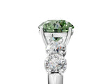 White gold Fancy Green Round  Cut Five-Stone Prong Set Diamond Ring with Classic Band_145