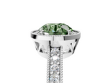 White gold Fancy Green Round  Cut Halo Diamond Pave Band Ring with Four-Prong Setting_45