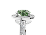 White gold Fancy Green Round  Cut Halo Diamond Pave Band with Four-Prong Setting_42