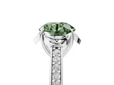 White gold Fancy Green Round  Cut Halo Diamond Ring with Channel Set Band and Four-Prong Setting_37