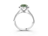 White gold Fancy Green Round Cut Halo Diamond Ring with Pavé Band_39