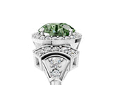 White gold Fancy Green Round Cut Halo Diamond Split Shank Engagement Ring with Four-Prong Setting_5