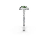 White gold Fancy Green Round  Cut Halo Pave Split Shank Prong Setting Ring_58