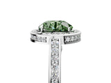 White gold Fancy Green Round  Cut Halo Pave Split Shank Prong Setting Ring_61