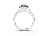 White gold Fancy Green Round Cut Halo Round Diamond Pavé Band with Four-Prong Setting_24