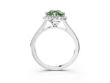 White gold Fancy Green Round Cut Halo Round Diamond Solitaire Engagement Ring with Pave Band and Four-Prong Setting_27