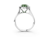 White gold Fancy Green Round  Cut Halo Solitaire Engagement Ring with Square Band and Four-Prong Setting_15