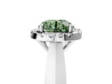 White gold Fancy Green Round  Cut Halo Solitaire Engagement Ring with Square Band and Four-Prong Setting_83