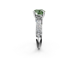 White gold Fancy Green Round  Cut Pave Diamond Engagement Ring with Channel Set Band and Four-Prong Setting_22