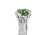 White gold Fancy Green Round  Cut Pave Diamond Engagement Ring with Channel Set Band and Four-Prong Setting_25