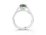 White gold Fancy Green Round Cut Solitaire Cathedral Diamond Engagement Ring with Channel-Set Band and Four-Prong Setting_18
