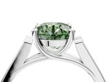 White gold Fancy Green Round Cut Solitaire Cathedral Diamond Engagement Ring with Channel-Set Band and Four-Prong Setting_19