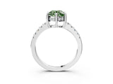 White gold Fancy Green Round Cut Solitaire Diamond Engagement Ring with Pavé Band and Six-Prong Setting_27