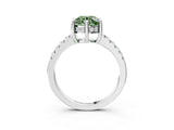 White gold Fancy Green Round Cut Solitaire Diamond Engagement Ring with Pavé Band and Six-Prong Setting_27