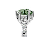 White gold Fancy Green Round Cut Solitaire Diamond Engagement Ring with Pavé Band and Six-Prong Setting_29