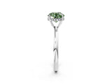 White gold Fancy Green Round Cut Solitaire Diamond Ring with Prong Setting and Plain Band_14