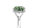 White gold Fancy Green Round Cut Solitaire Diamond Ring with Prong Setting and Plain Band_17