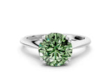White gold Fancy Green Round Cut Solitaire Diamond Ring with Six-Prong Setting and Classic Band_13