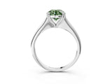 White gold Fancy Green Round Cut Solitaire Diamond Ring with Six-Prong Setting and Classic Band_231