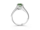 White gold Fancy Green Round Cut Solitaire Diamond Ring with Six-Prong Setting and Classic Band_28