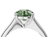 White gold Fancy Green Round Cut Solitaire Diamond Ring with Six-Prong Setting and Classic Band_29