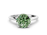 White gold Fancy Green Round Cut Solitaire Diamond Ring with Six-Prong Setting and Classic Band_38