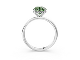 White gold Fancy Green Round  Cut Solitaire Engagement Ring with Four-Prong Setting and Classic Band_23
