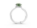 White gold Fancy Green Round  Cut Solitaire Engagement Ring with Four-Prong Setting on a Classic Band_40