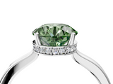 White gold Fancy Green Round  Cut Solitaire Engagement Ring with Four-Prong Setting on a Classic Band_41