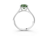 White gold Fancy Green Round Cut Solitaire Engagement Ring with Tapered Band and Four-Prong Setting_30
