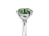 White gold Fancy Green Round  Cut Solitaire Engagement Ring with Thin Band and Four-Prong Setting_8