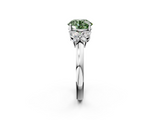 White gold Fancy Green Round  Cut Solitaire Floral Diamond Ring with Four-Prong Setting_39