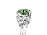 White gold Fancy Green Round  Cut Solitaire Floral Diamond Ring with Four-Prong Setting_42