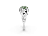 White gold Fancy Green Round Cut Solitaire Intertwined Band Prong Setting Ring_2